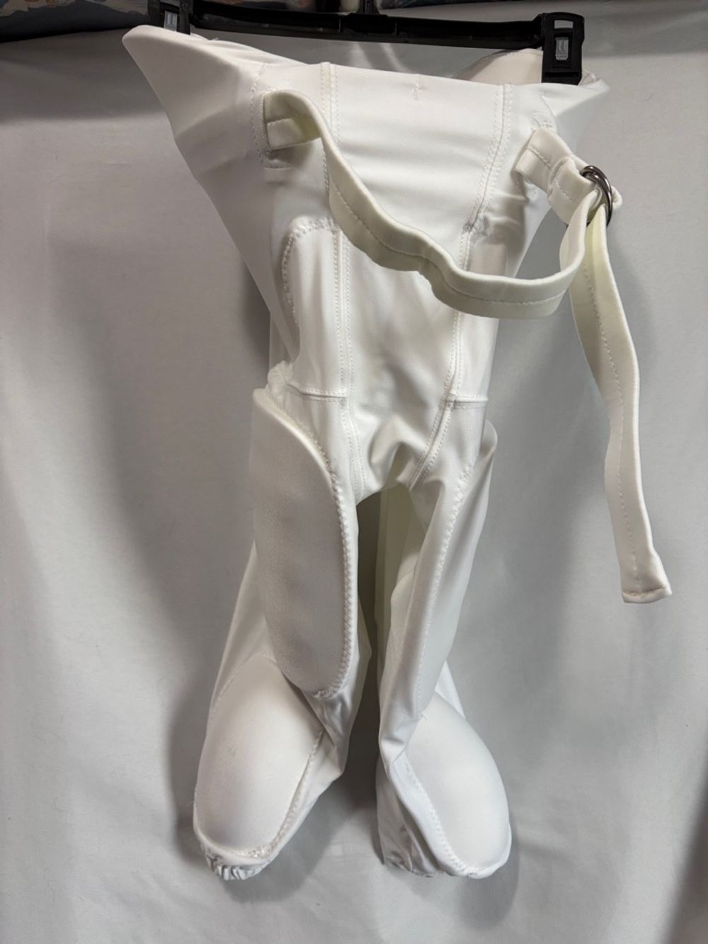 White foot ball padded pants
